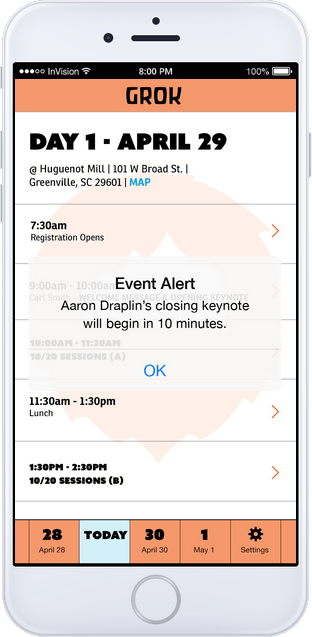 calendar notification screen